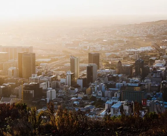Vue de la ville de Cape Town